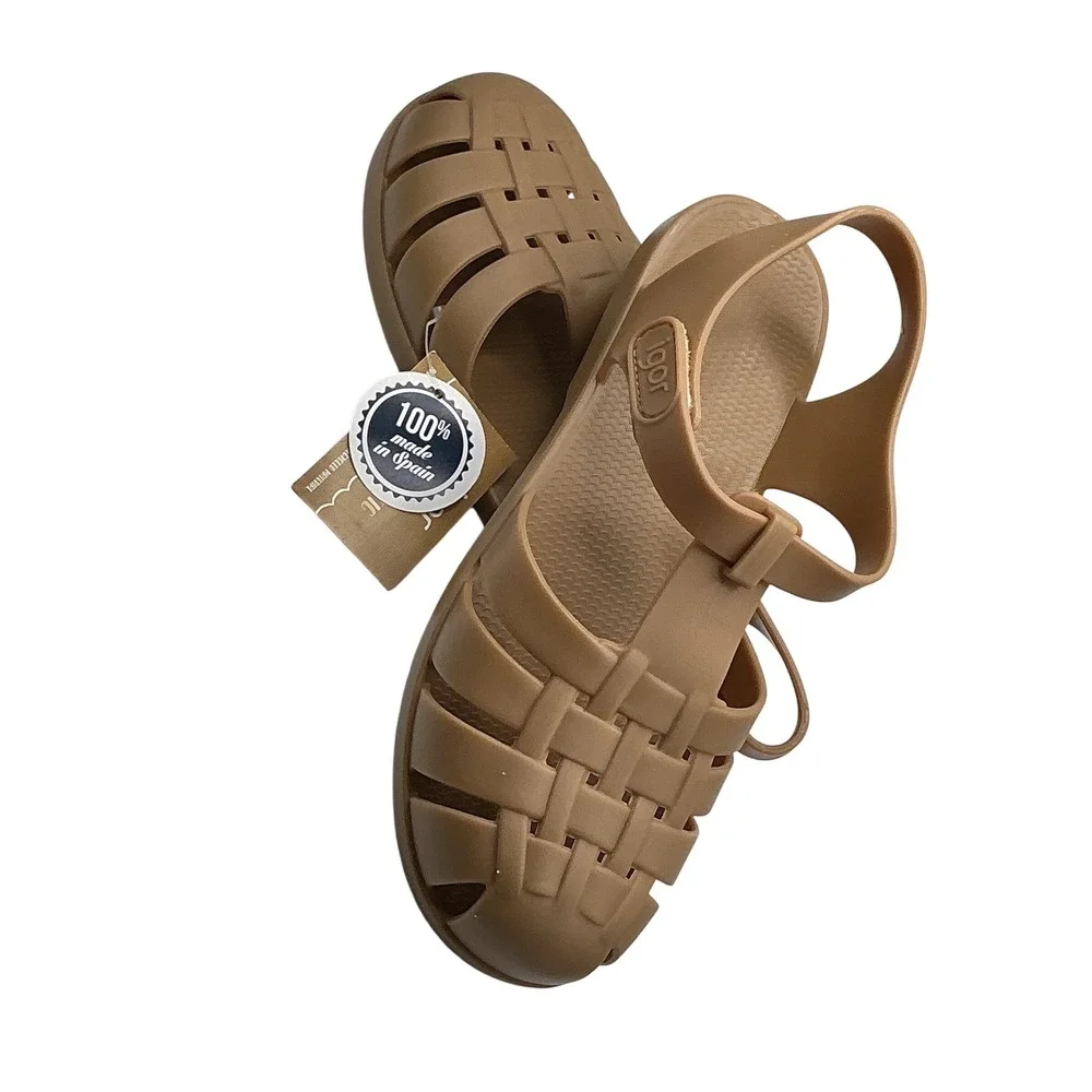 Igor Classic‎ Jelly Sandals Taupe Kids EU 34 US 4 Clasica Made in Spain